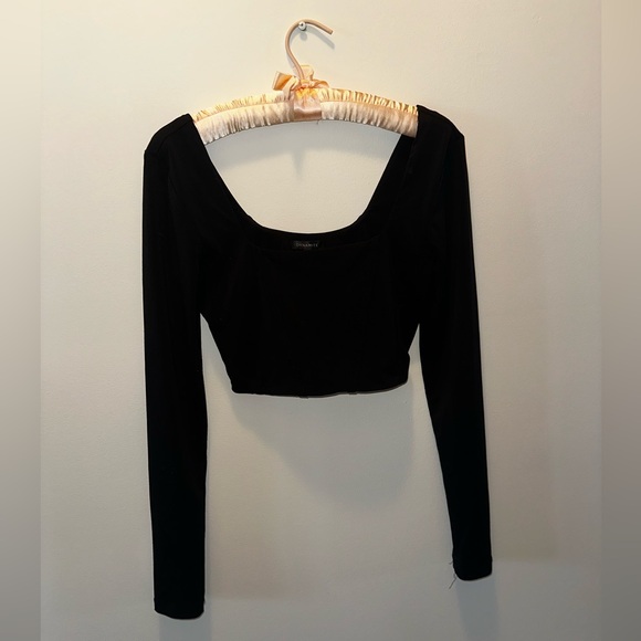Dynamite Tops - Dynamite Black Square Neck Crop Top
